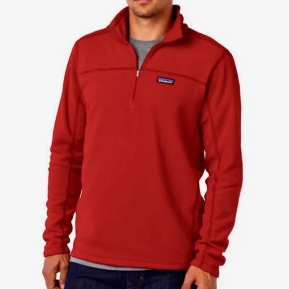 Patagonia Men's Fleece Pullover Red Lightweight Size XS - Picture 1 of 5